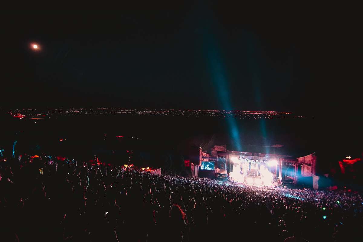 leisure activities landscaped photo of a concert crowd